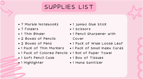 Supplies List-English
